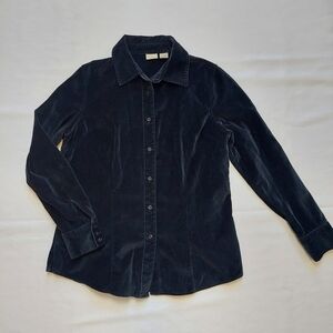 L.L.Bean Velvet Vintage Women Button Down Shirt Long Sleeves S Witchy Casual